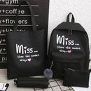 4Pcs/Set Women School Backpacks Schoolbag for Teenagers Girls Student Book  K5F2