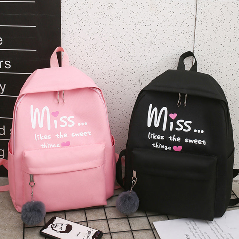 4Pcs/Set Women School Backpacks Schoolbag for Teenagers Girls Student Book  K5F2