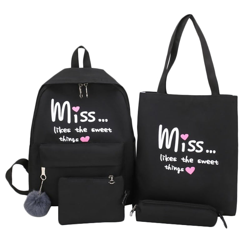 4Pcs/Set Women School Backpacks Schoolbag for Teenagers Girls Student Book  K5F2