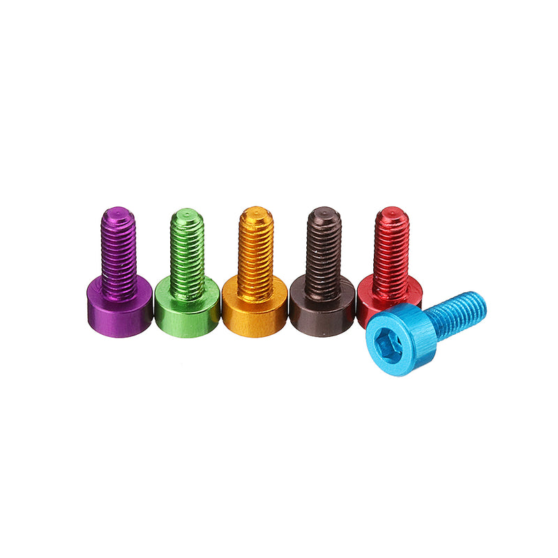 Suleve M3AH11 10Pcs M38mm Hex Socket Screw M3 Cap Head Bolt 7075 Aluminum Alloy Multicolor