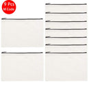 12 Pack Canvas Zipper Bags, Blank DIY Craft Pouches for Travel Cosmetic Mak P2G9