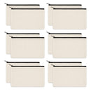 12 Pack Canvas Zipper Bags, Blank DIY Craft Pouches for Travel Cosmetic Mak P2G9