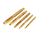 Drillpro 5pcs M3-M8 Steel Titanium Coated Machine Screw Plug Tap Straight Flute Hand Tap
