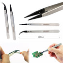 JAKEMY JM-T10-11 Stainless Steel Electronic Anti-static Tweezers Pointed and Curved Replaceable Tweezer Kit