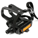 Bike Pedals with Clips and Straps for Outdoor Cycling and Indoor Stationary L5D3