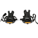 Bike Pedals with Clips and Straps for Outdoor Cycling and Indoor Stationary L5D3