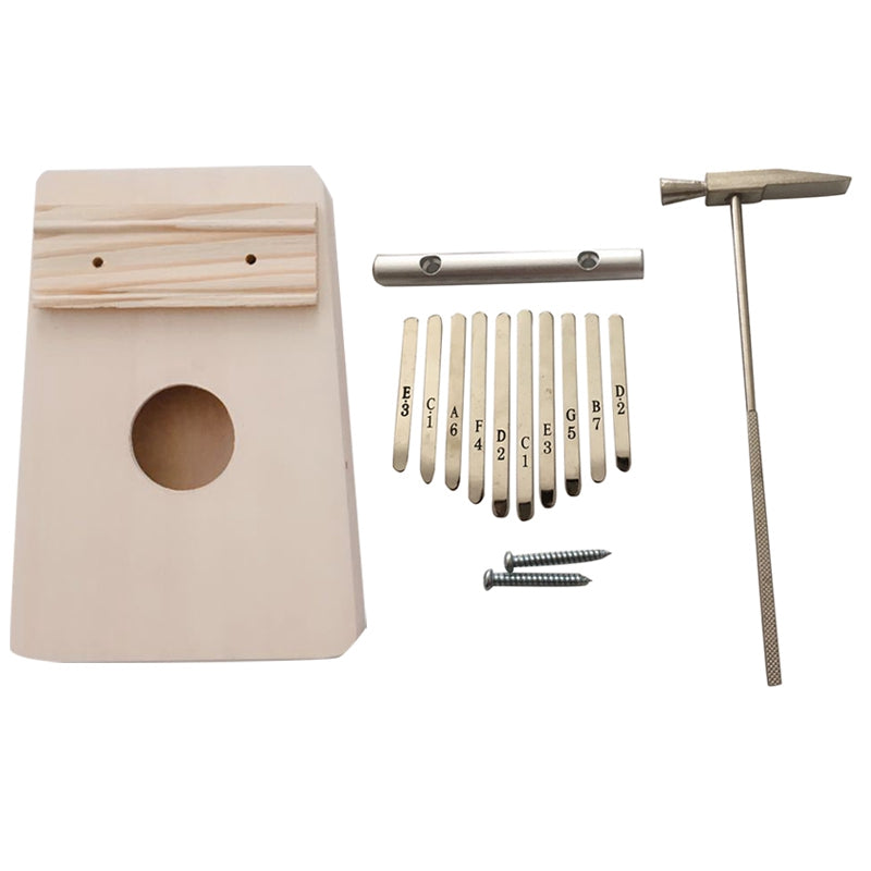 10 Key Kalimba Diy Kit Bass Wood Thumb Piano Mbira for Handwork Painting Pa