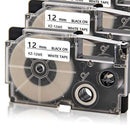 4 Pack 12mm Black on White Label Tape Label Maker Compatible with KL1500 KL V5F2