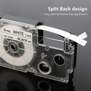 3 Pack 9mm Black on White Label Tape Label Maker Compatible with KL-120, KL