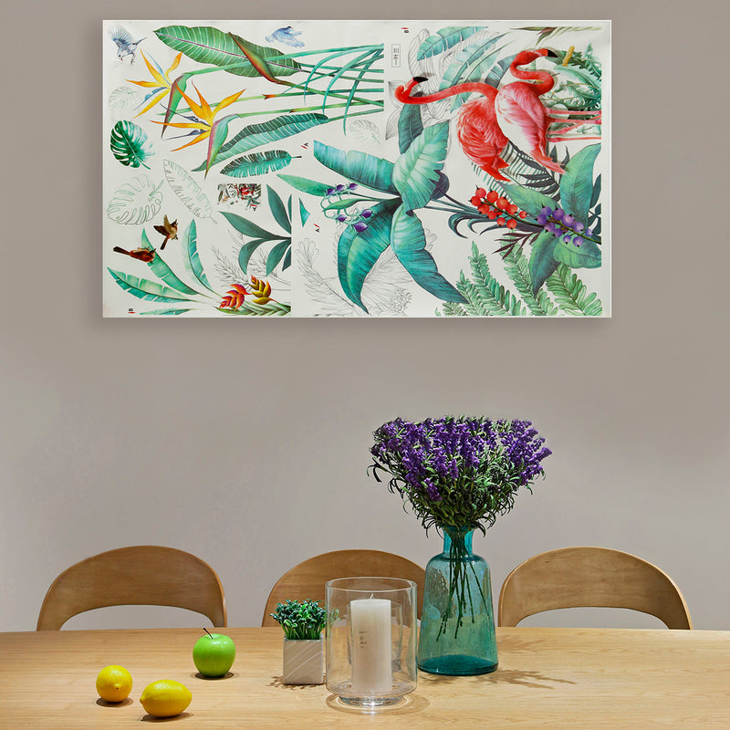 Tropical Plant Leaves Wall Sticker Modern Art Decal Wall Mural Home Decorations