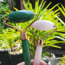 Natural Stone Jade Roller Roller Double Head Jade Massage Roller with Fixed C4Q6