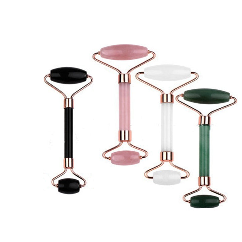 Natural Stone Jade Roller Roller Double Head Jade Massage Roller with Fixed C4Q6