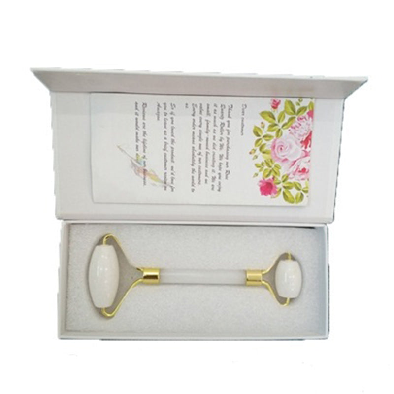 Natural Stone Jade Roller Roller Double Head Jade Massage Roller with Fixed C4Q6