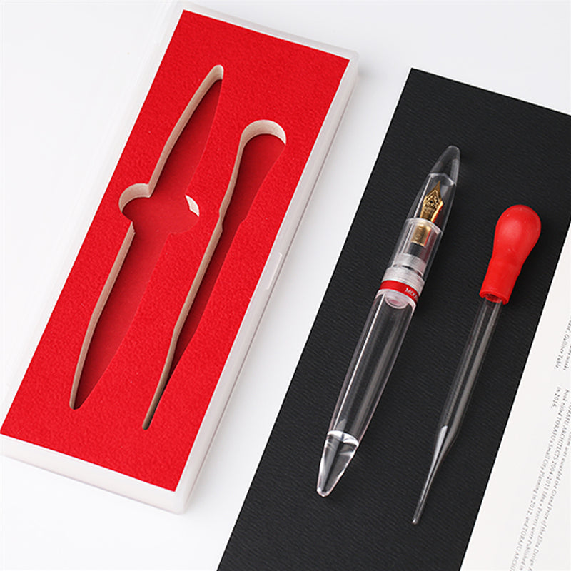 MOONMAN M2 Fountain Pens Dropper Iridium Point Extra Fine Nib Transparent Office School Supplies