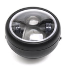 Motorcycle Cafe Racer COB LED Projector Angel Eye Headlights Lamp