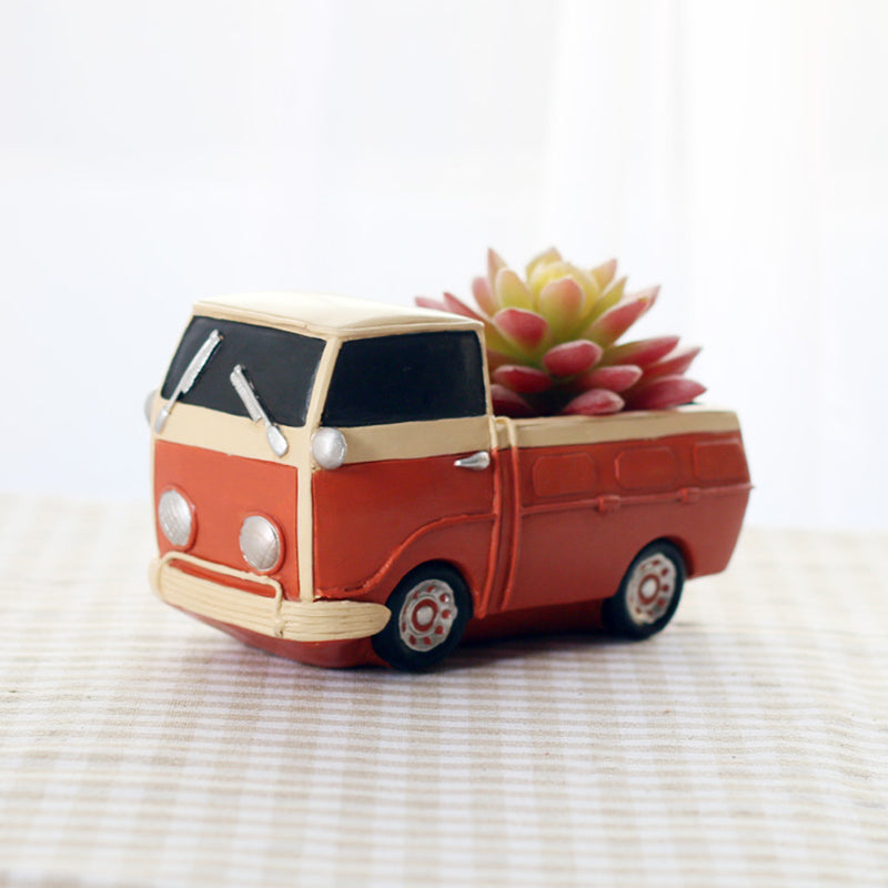 Retro Truck Cars Small Potted Plant Desktop Truck Cars Ceramics Flower Pots Z3B5