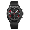 DOM M-1229BL Sport Men Watch 3ATM Waterproof Chronograph Luminous Display Genuine Leather Quartz Watch