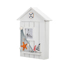 Mediterranean House Shaped Wooden Key Cabinet Box Holder Organizer Wall Mount Tool Boxs