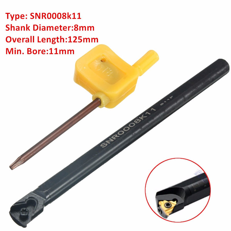 SNR0008k11 8x125mm Threading Boring Bar Turning Tool  with T8 Wrench