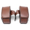 Brown Motorcycle PU Leather Saddlebags Swingarm Side Tool Bag For Harley