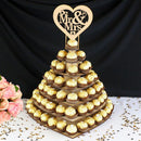 Wedding Decoration DIY Wooden Mr and Mrs Heart Shape Chocolate Display Rack J3Y1