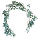 2 Pack Artificial Gray Greenery Garland Faux Silk Willow Leaves Vines Wreat