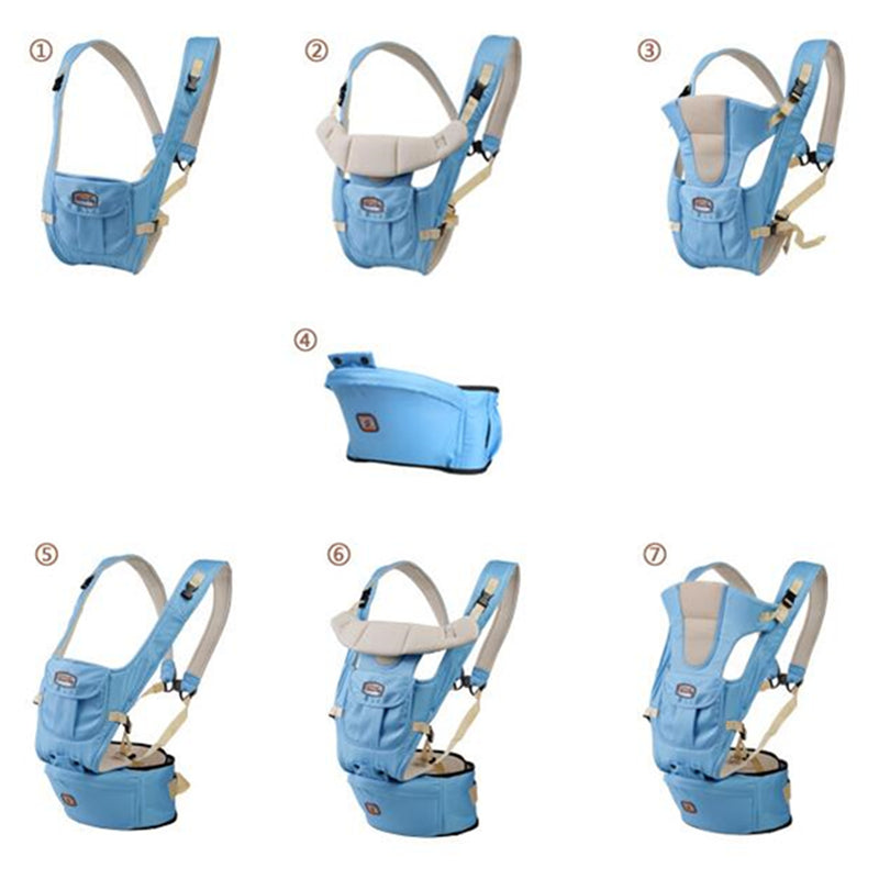 7 in 1 Adjustable Baby Infant Sling Carrier Breathable Ergonomic Wrap Backpack Baby Carriers