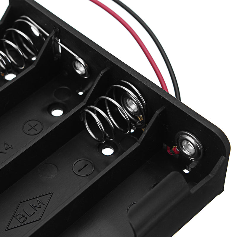 New Version DC 14.8V 4 Slot 4 Series 18650 Battery Holder Box Case With 2 Leads And Spring