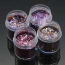 4 Pots 10ml Nail Art Glitter Powder Sheet Sequins Sparkly Colorful Christmas Iridescent Acrylic Tips
