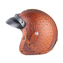 BYB Retro Chopper Motocross Motorcycle PU Leather Half Face Helmet