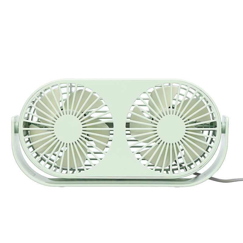 Mini Desk Table Fan Portable Cooling Air Cooler Fan Dual Head Silent Fan 3 Speed