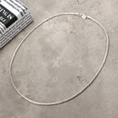 Unisex 3mm Silver Plated Solid Snake Chains Necklace