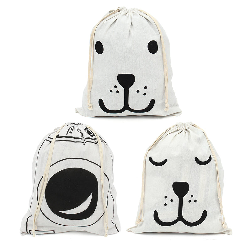 Cotton Sack Drawstring Storage Bag Toy Shoes Laundry Travel Stuff Clothes