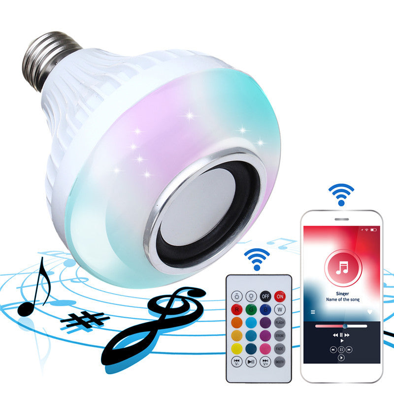 E27 Wireless bluetooth Speaker Bulb Light LED RGBW Music Play Lamp+24 Key Remote Control AC85-260V