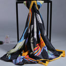 Lady Silk Scarves Imitation Satin Women Parrot Printed Beach Towel Sunscreen Scarf