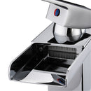 Chrome One Handle Waterfall Tap Bathroom Basin Sink Faucet Square Mixer Hot&Cold Tap