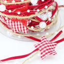 Christmas Handmade Pentagonal Star Bead Chain Ribbon Gift Packaging Handmad O6Y8