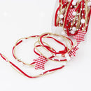 Christmas Handmade Pentagonal Star Bead Chain Ribbon Gift Packaging Handmad O6Y8