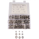 255Pcs Stainless Steel M6 M8 M10 Locking Full Nuts Washers Kit with Box