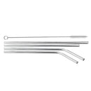 Stainless Steel Metal Drinking Straw Reusable Bar Cocktail Stirrer Eco Friendly Straws Set With Brush