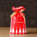 100 Pcs Merry Christmas Gift Bags Santa Claus Xmas Tree Packing Bags Cookie O3H4