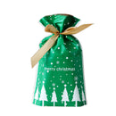 100 Pcs Merry Christmas Gift Bags Santa Claus Xmas Tree Packing Bags Cookie O3H4