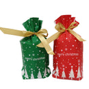 100 Pcs Merry Christmas Gift Bags Santa Claus Xmas Tree Packing Bags Cookie O3H4