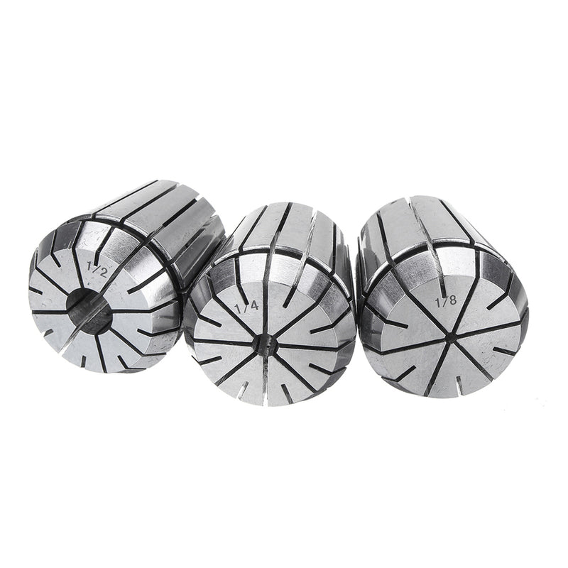 3pcs 1/8 1/4 1/2 Inch ER40 Spring Collet Chuck Set for CNC Engraving Milling Machine Lathe Tool