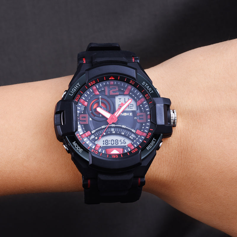 SYNOKE 9601 Men Fashion Luminous Dual Display Watch Waterproof Outdoor Sport Digital Watch