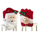 2Pcs/Set Xmas Mr and Mrs Santa Claus Kitchen Dining Dinner Table Chair Back