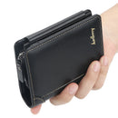 Baellerry Short Men Wallets 11 Card Holders Zipper Men Leather Purse Solid  T8P6