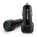 BlitzWolf BW-SD5 18W Dual-Port USB 3.0 Mini Car Charger for iPhone 11 Pro XS Xiaomi Mi8 Pocophone F1