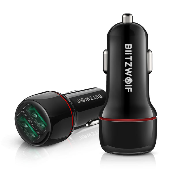 BlitzWolf BW-SD5 18W Dual-Port USB 3.0 Mini Car Charger for iPhone 11 Pro XS Xiaomi Mi8 Pocophone F1