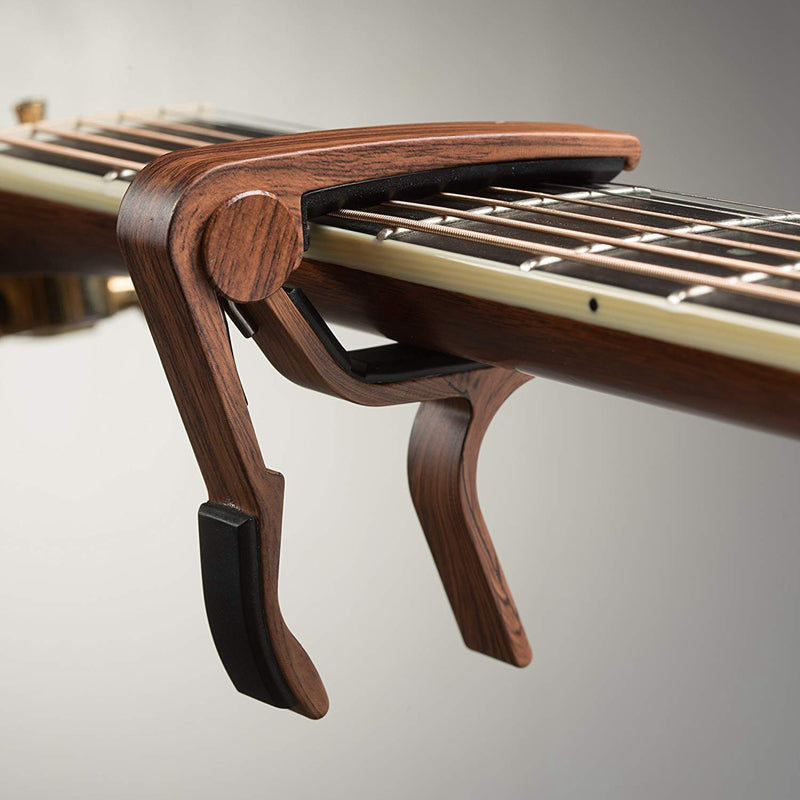 Guitar Capo REAL WOOD PICKS INCLUDED (2) Set for Acoustic Guitar, Electric